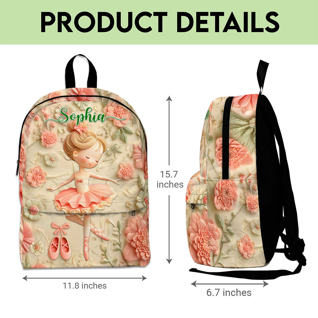 Personalized Ballet Back To School Backpack, School Bag For Kid UKPY5080803-DX