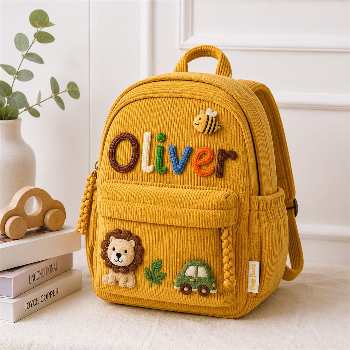 Personalized Back To School Kids Corduroy Backpack Children's UKTD6260601