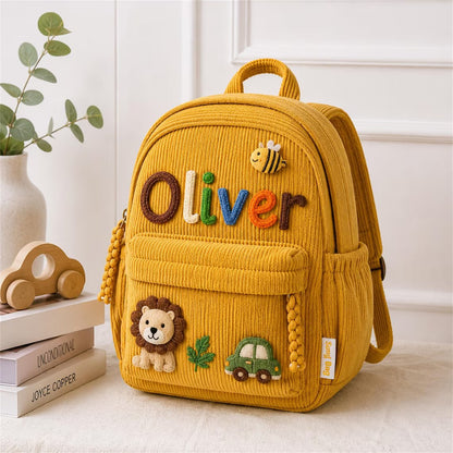 Personalized Back To School Kids Corduroy Backpack Children's UKTD6260601