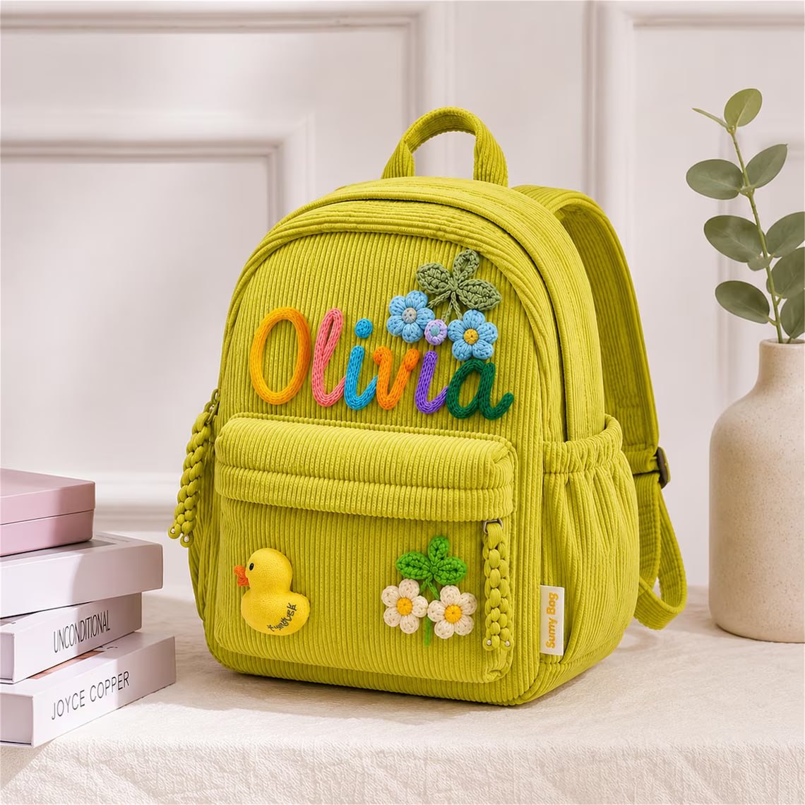Personalized Back To School Kids Corduroy Backpack Children's UKTD6260601