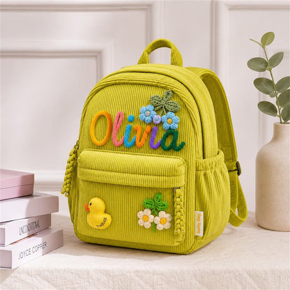 Personalized Back To School Kids Corduroy Backpack Children's UKTD6260601