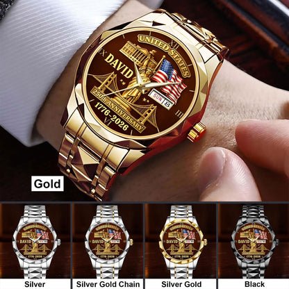 Personalized United State 250th Anniversary Alloy Luxury Quartz Watch UKND6090402