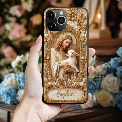 Personalized Jesus and Lamb Phone Case, Christian Phone Case QFTD5061104