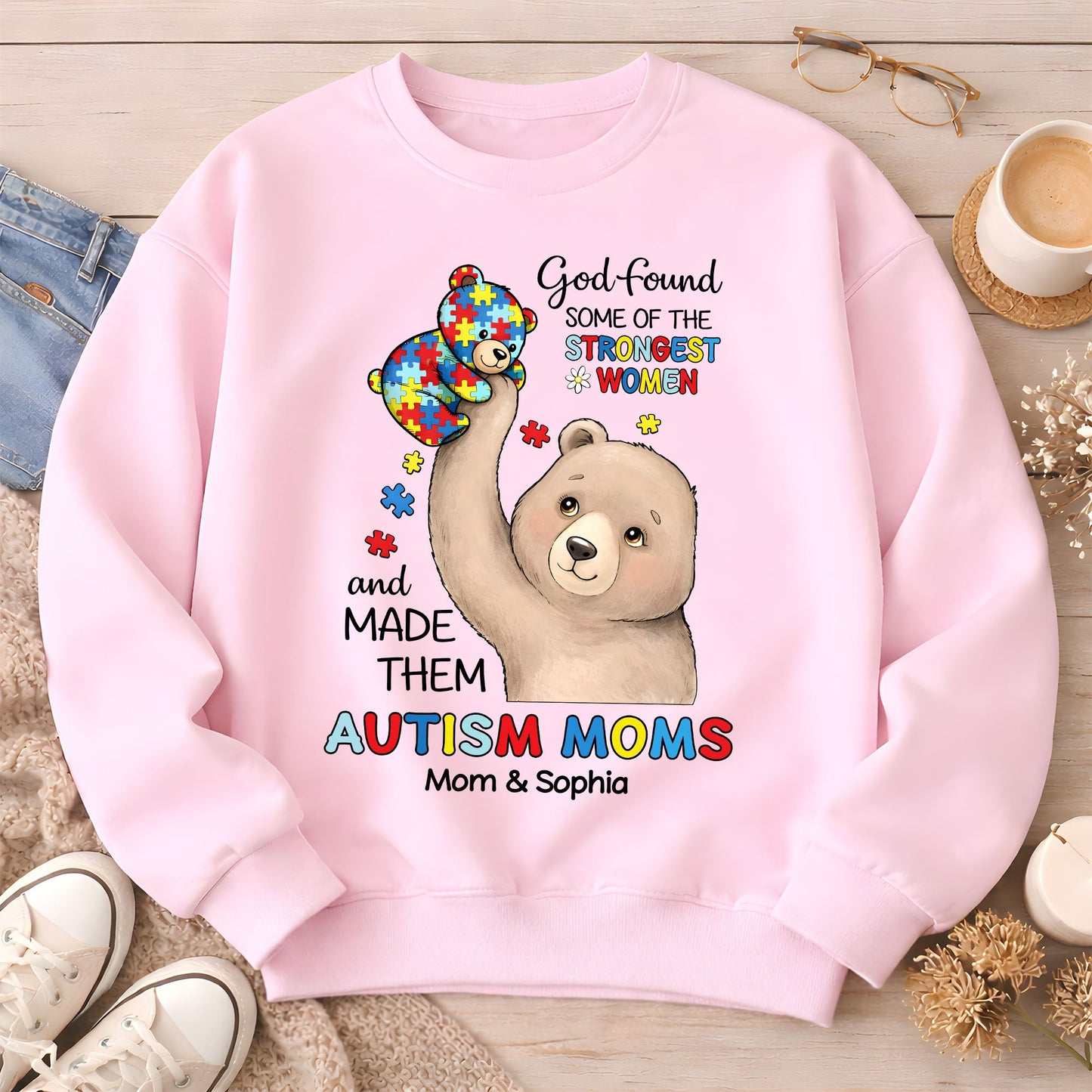 Custom Autism Bear Mom shirt THUU6250305