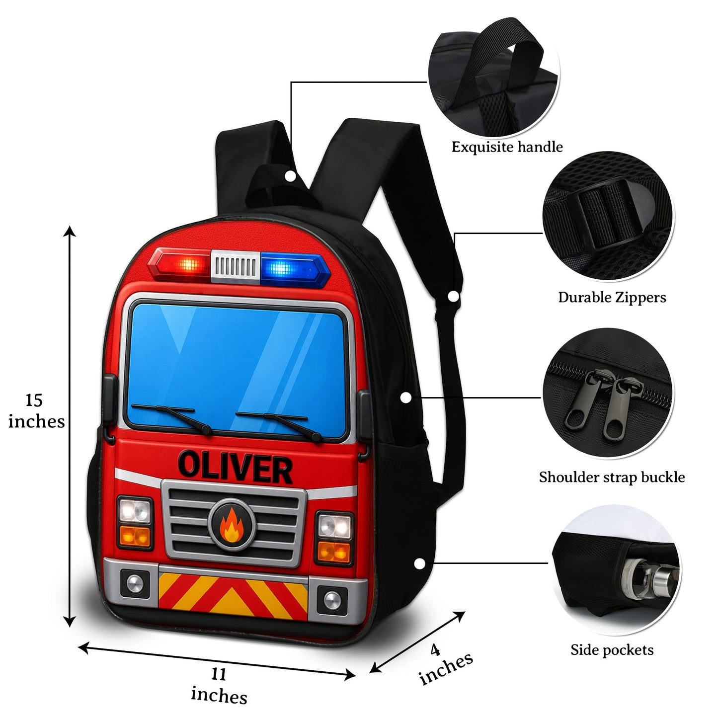 Personalized Back To School Firefighter Kids Backpack NPND6290602