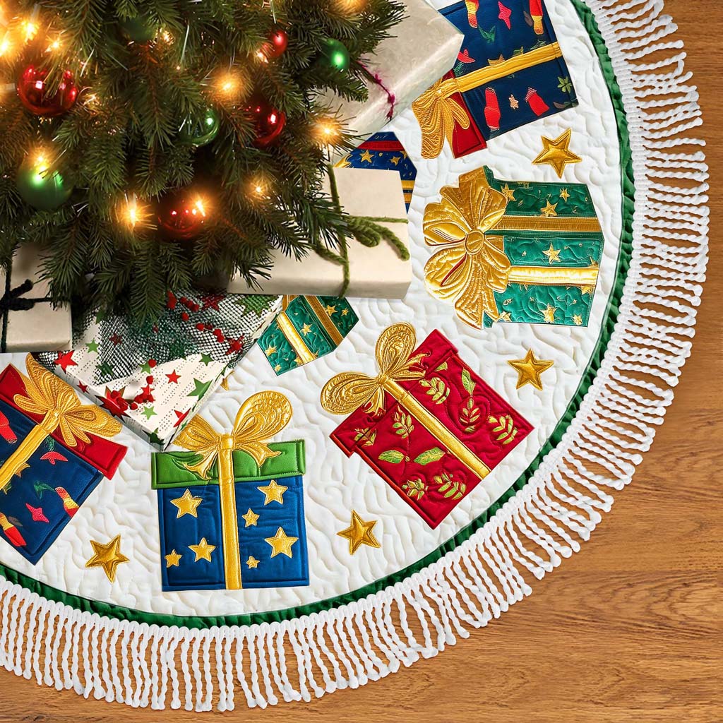 Christmas Tree Skirt with Colorful Gift Box QFHM5281003