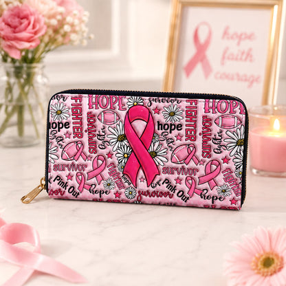 Breast Cancer Awareness Leather Handbag With Handle QFNT4200602