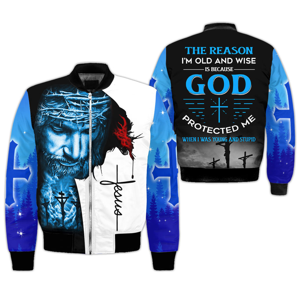 Jesus The reason I’m old and wise is because God Protected Me 3D All Over Printed Clothes UKUU241103