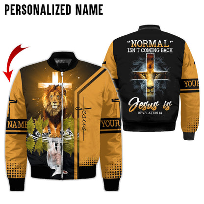 Personalized Name Normal Isn’t Coming Back Jesus Is Revelation 14 Cross Lion 3D All Over Printed Clothes QFKH230502