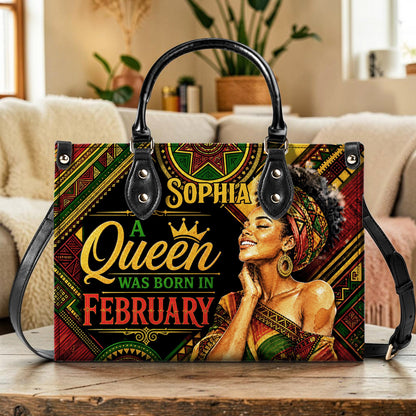 Personalized Birthday Black Women Leather Handbag UKNT6180604