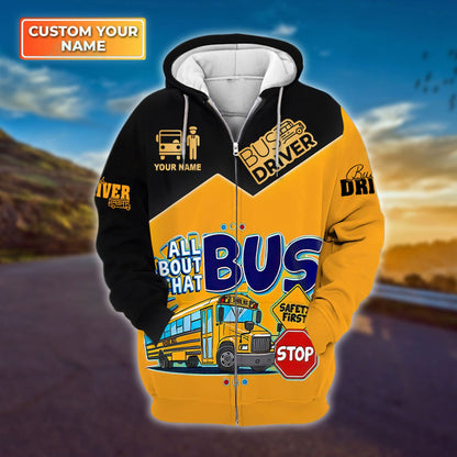 Personalized Name School Bus Driver 3D All Over Printed Clothes UKNT6290702