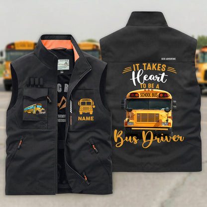 Custom School Bus Driver Multi-Pocket Vest UKNT6240302