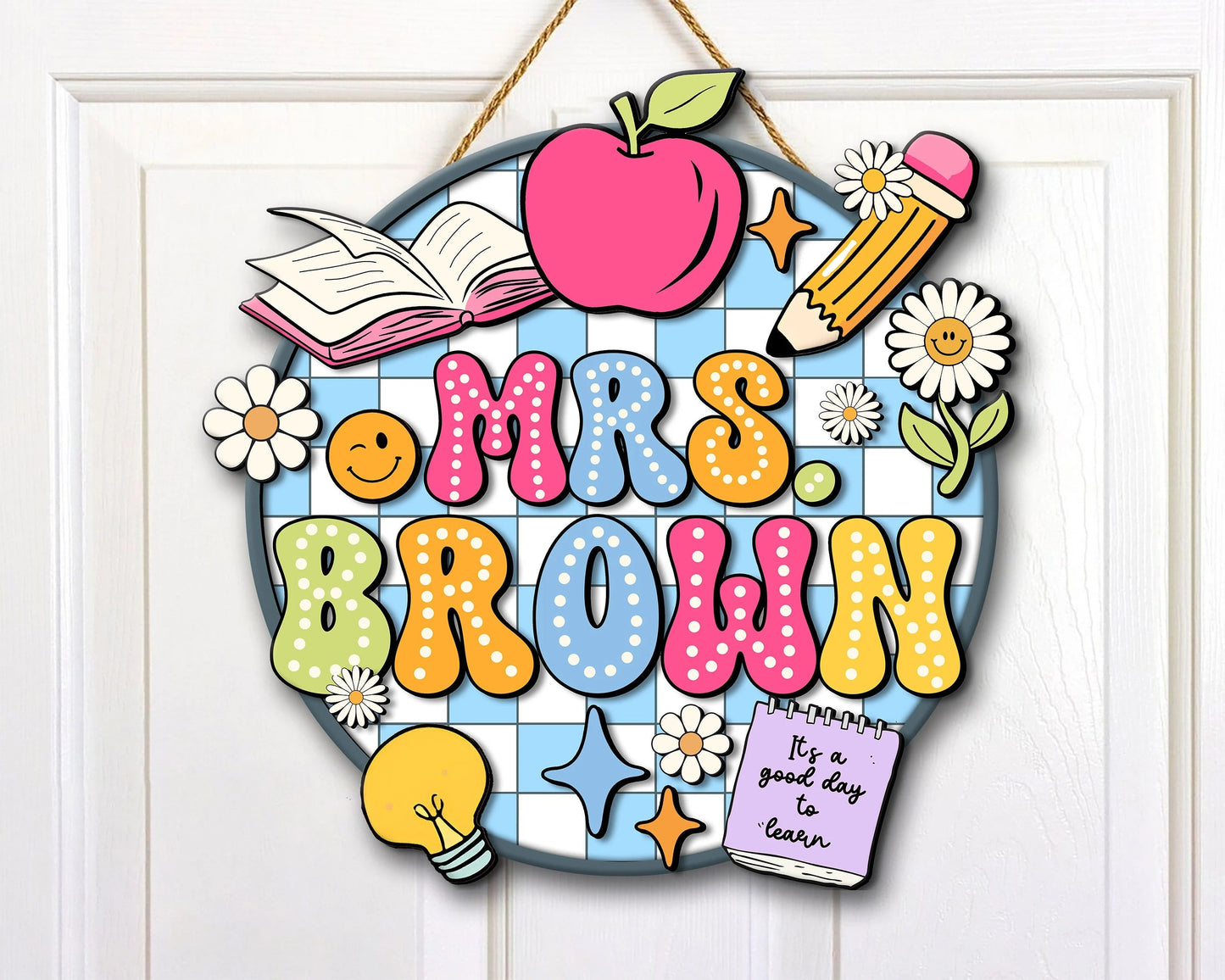 Personalized Teacher Door Sign, Classroom Welcome Door Sign, Back to School Gift, 1st Day of School Decor UKTD6080702