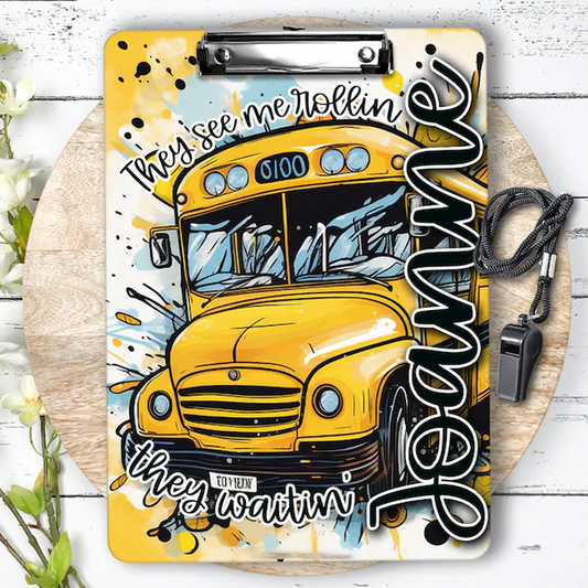 Personalize School Bus Driver Clipboard, Gift for bus drivers UKND6280710