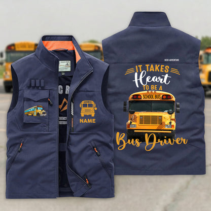 Custom School Bus Driver Multi-Pocket Vest UKNT6240302