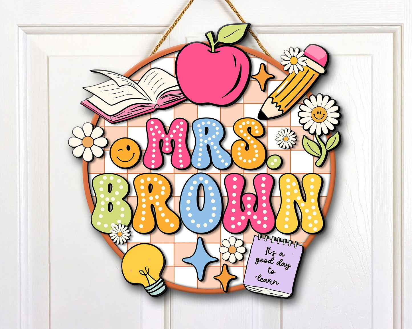 Personalized Teacher Door Sign, Classroom Welcome Door Sign, Back to School Gift, 1st Day of School Decor UKTD6080702