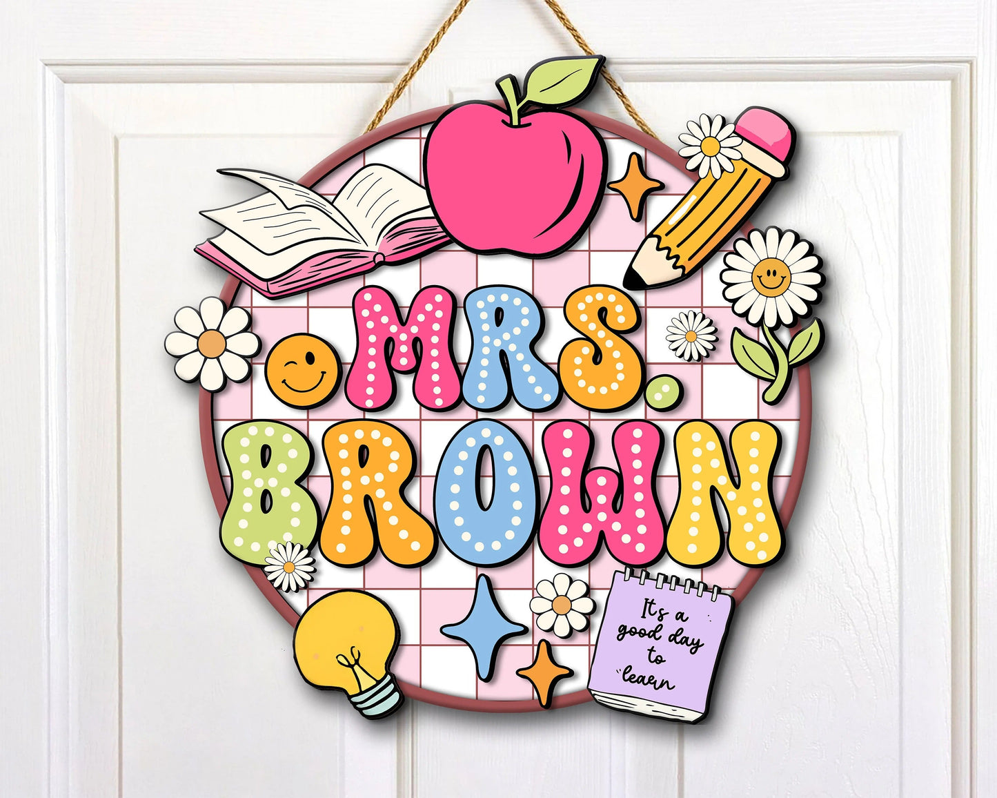 Personalized Teacher Door Sign, Classroom Welcome Door Sign, Back to School Gift, 1st Day of School Decor UKTD6080702