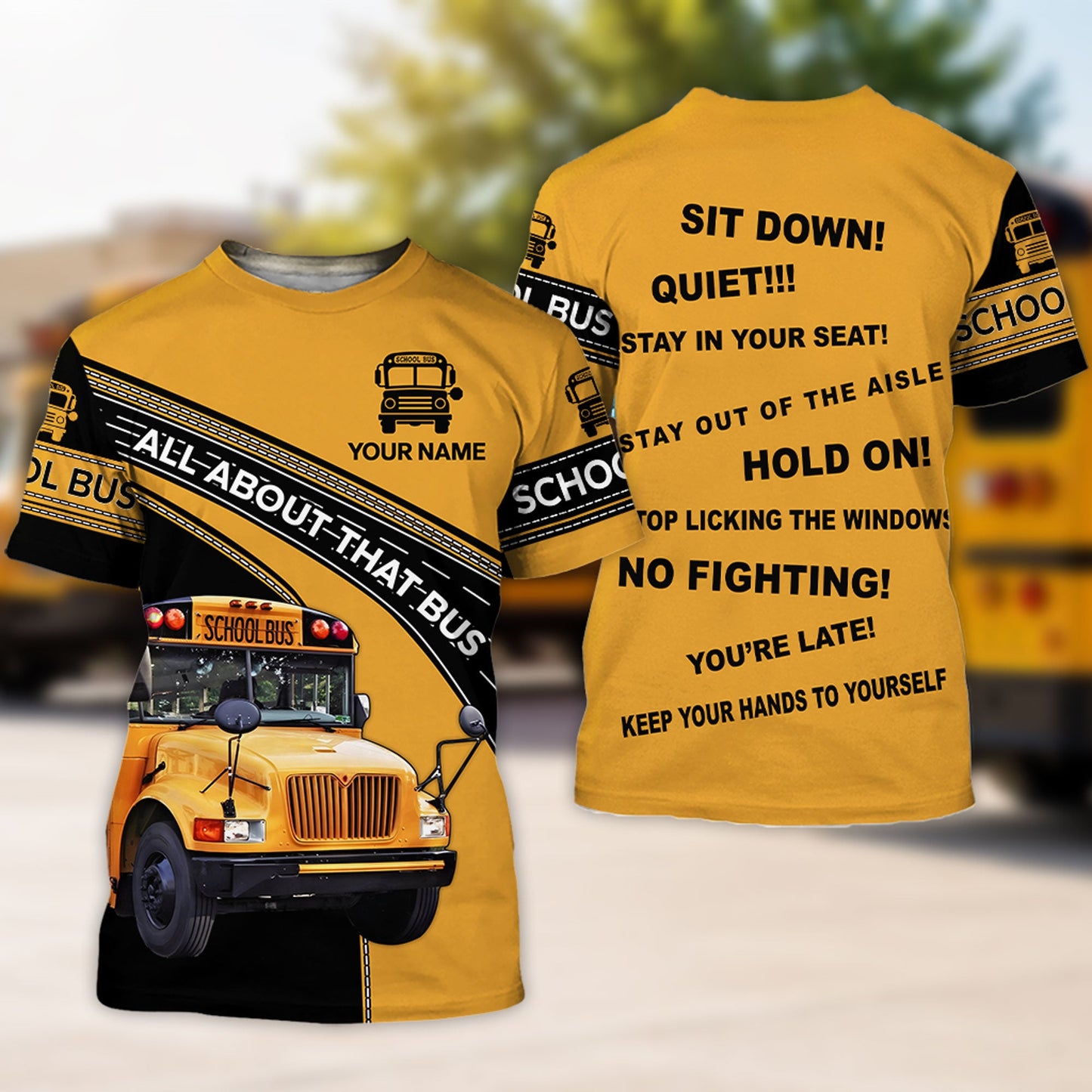 Personalized School Bus Driver 3D All Over Printed Clothes UKNT6280704