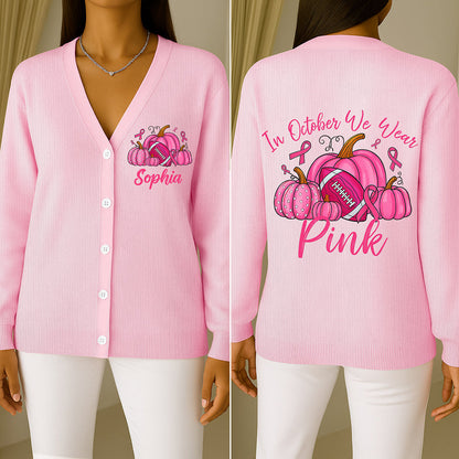 Custom Breast Cancer Knitted Cardigan UKTO5081003