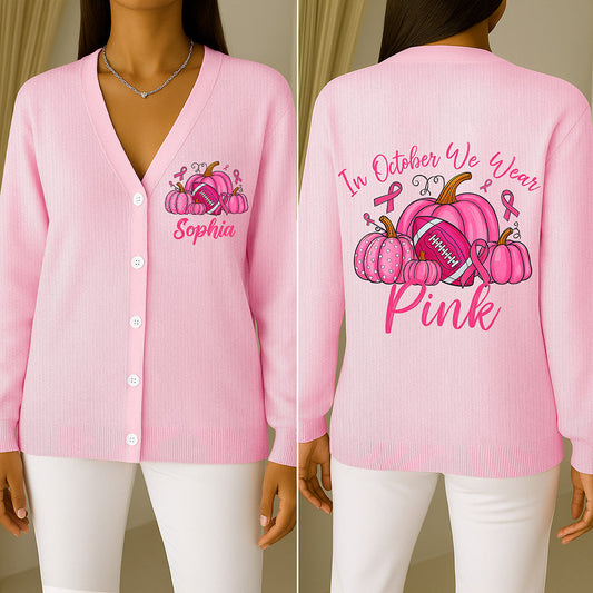 Custom Breast Cancer Knitted Cardigan UKTO5081003