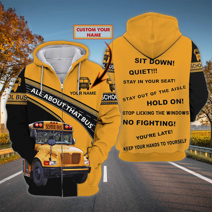 Personalized School Bus Driver 3D All Over Printed Clothes UKNT6280704