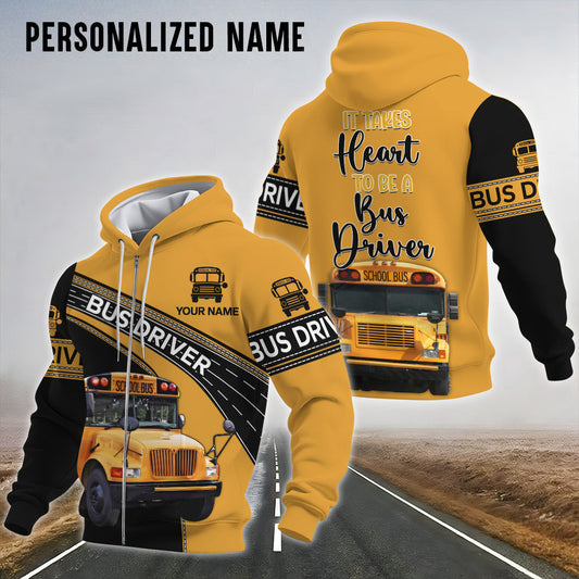 Personalized Name School Bus Driver, It Takes Heart To Be A Bus Driver NPNT4240704